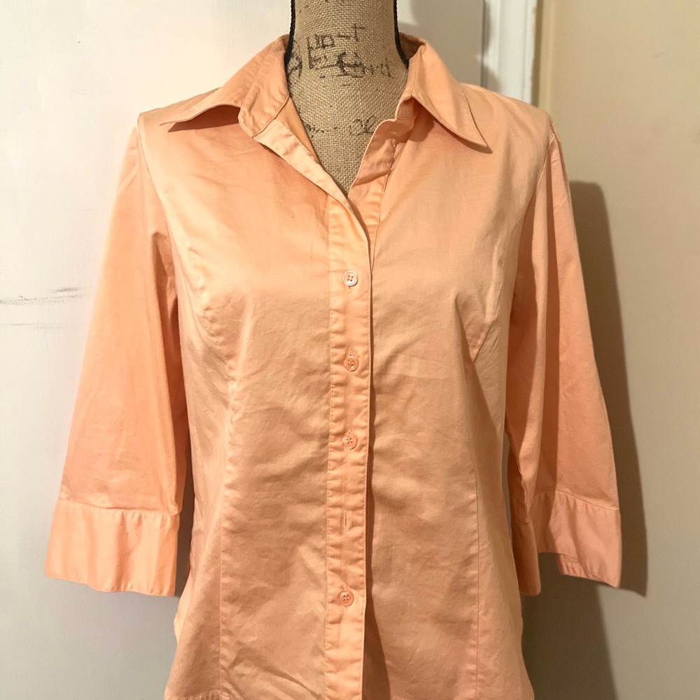 Apostrophe - Orange Long Sleeve Fitted Button Down Shirt